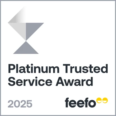Platinum Trusted Service Award 2025 - Badge - 1x1 Feefo Platinum Trusted Service Award 2025